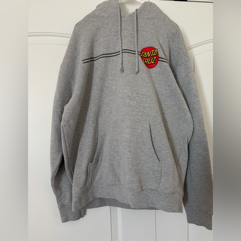 Santa Cruz Skateboards Gray Hoodie with Red Logo